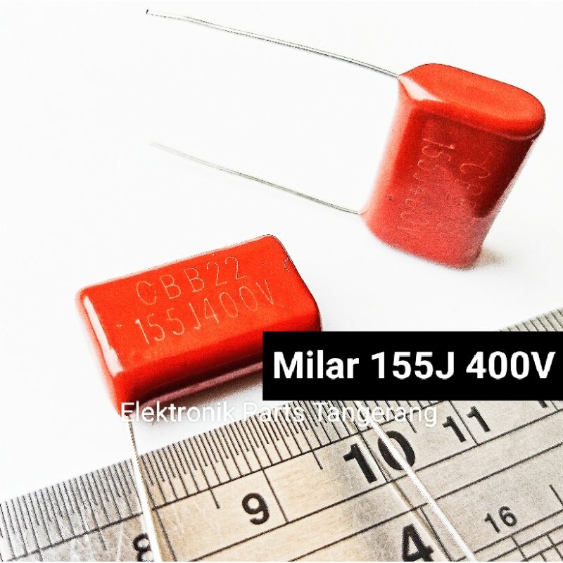 CAPACITOR MILAR 155J 400V 155 J 400V CAPACITOR MYLAR CBB 155J 400V KAPASITOR MILAR 155J 400V KAPASIT