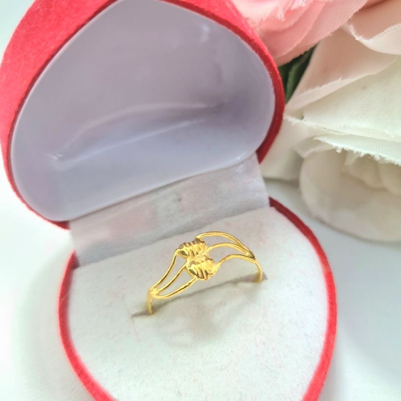 Cincin Emas Muda Love Jari Jari Setengah Gram