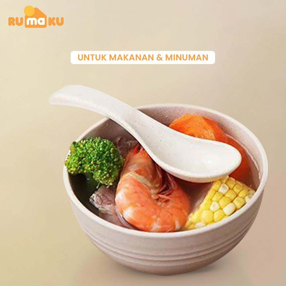 Rumaku Sendok Makan Sendok Bebek Sendok Bayi Plastik Bahan Serat Gandum Jerami Eco Friendly Tahan Panas