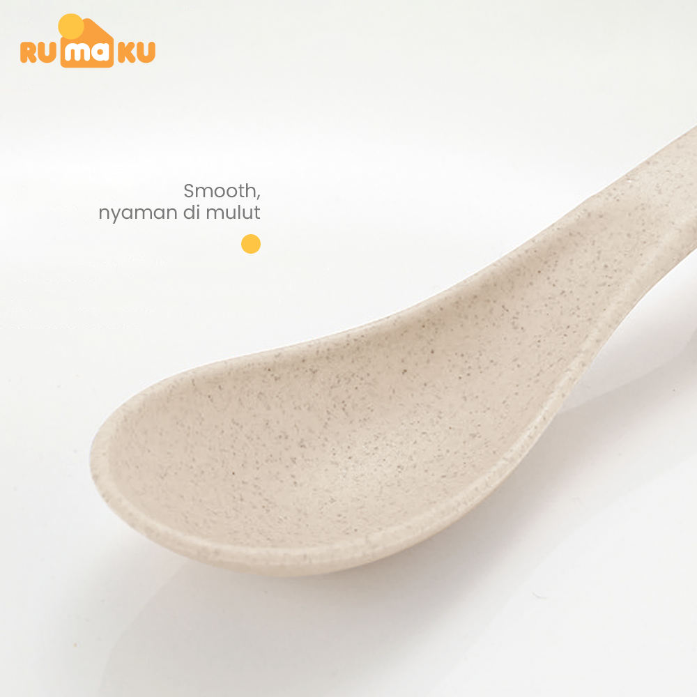 Rumaku Sendok Makan Sendok Bebek Sendok Bayi Plastik Bahan Serat Gandum Jerami Eco Friendly Tahan Panas