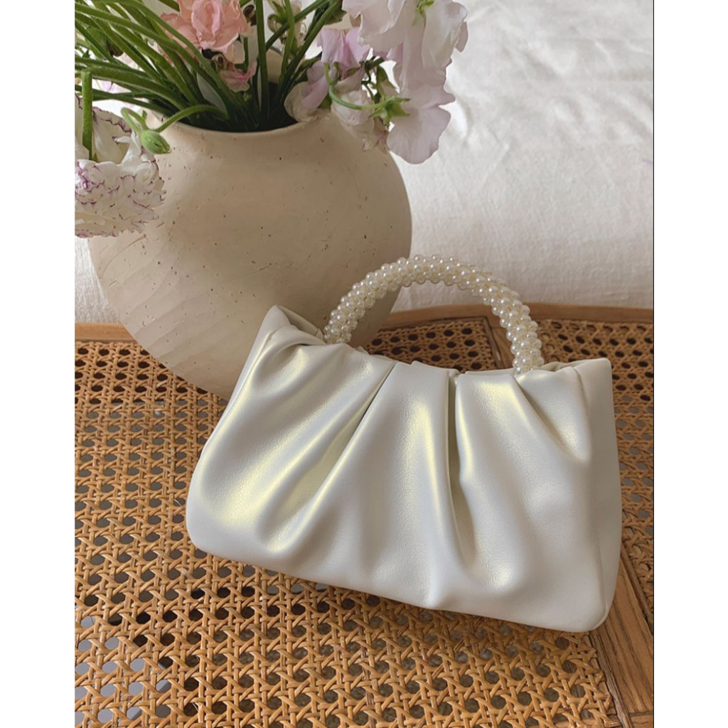 FT73 Tas Wanita Kulit Bahu selempang pesta mutiara 22 x 7 x 11.5 cm