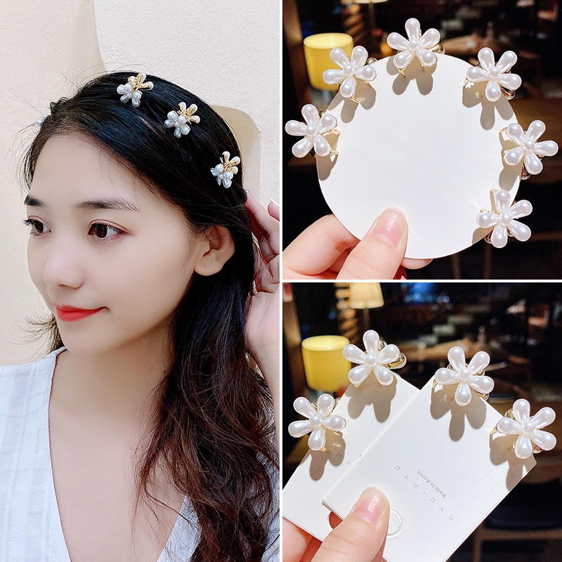 Jepit mini Rambut Elegan Motif Mutiara Bunga Korean Style Impor (Harga 1pc)