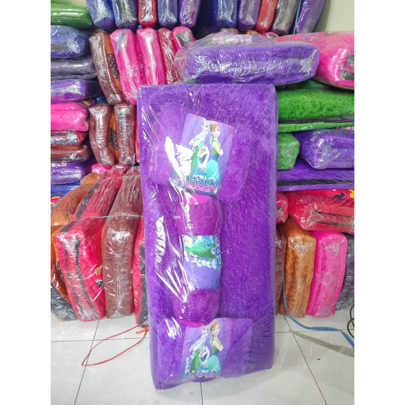 Kasur Bantal Karakter/ Kasur Bludru/ Kasur Bulu 3 Bantal/ 7 Bantal