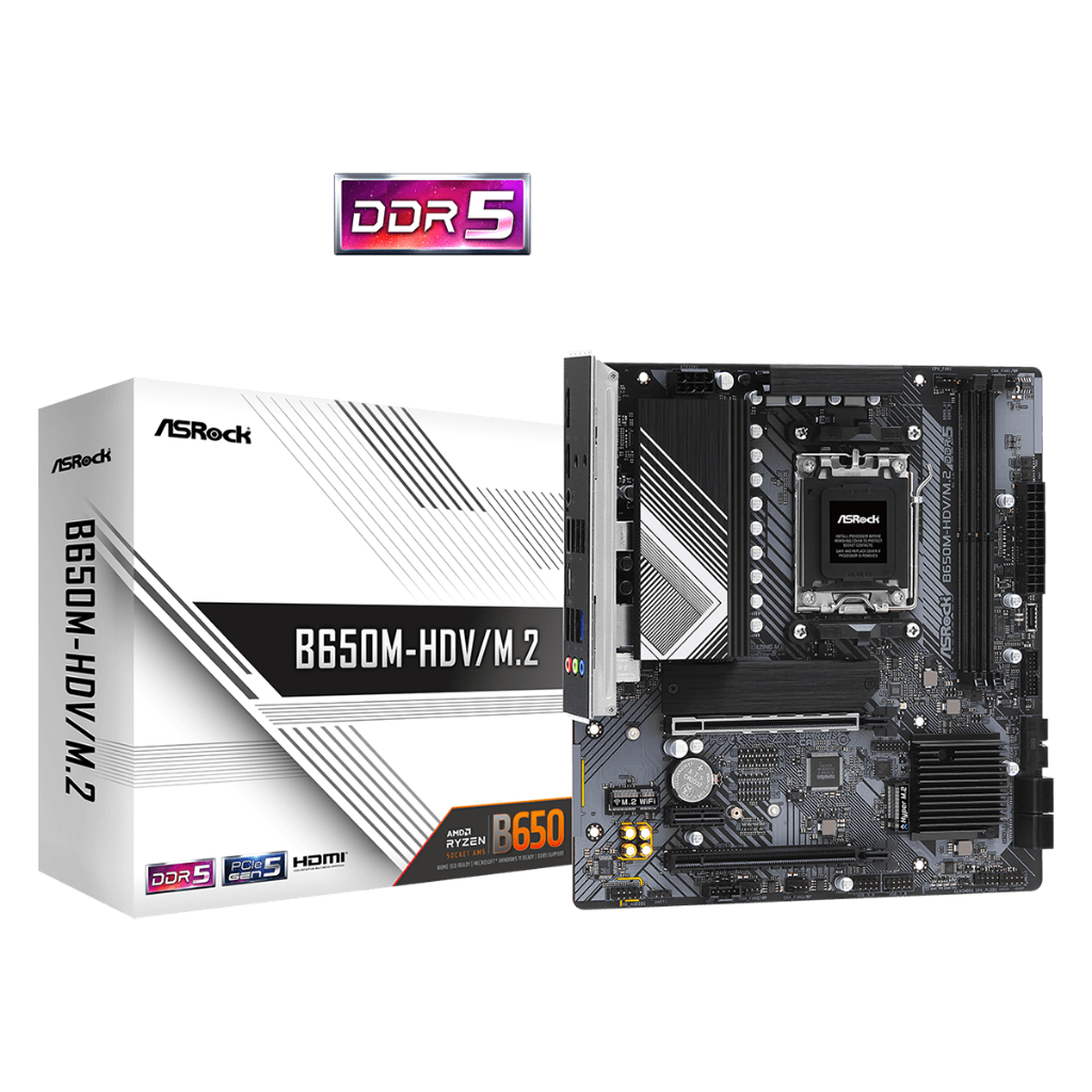 ASRock B650M-HDV/M.2 (AM5, AMD B650, DDR5, USB3.2 Type-C, SATA3)