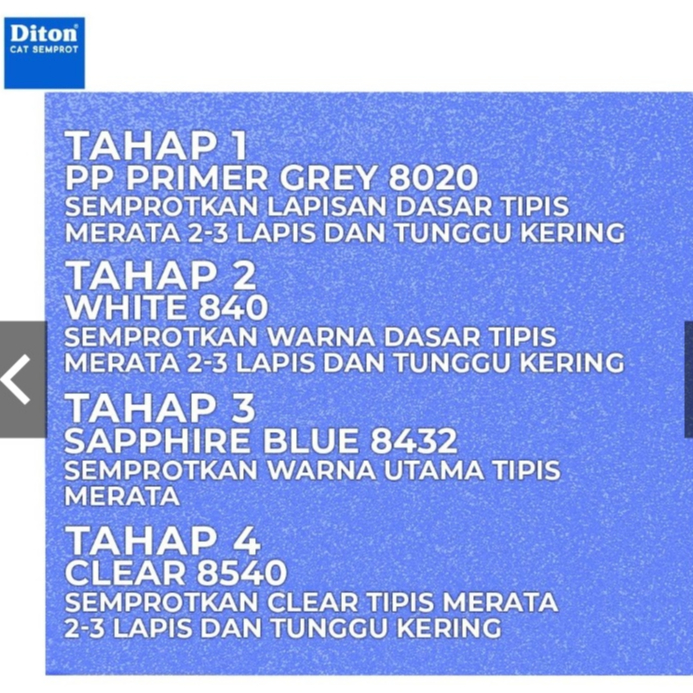 SOLID COLOURS DITON Spray Paint Acrylic Lacquer Paint Pilox Pilok Cat Semprot - 8432 SAPPHIRE BLUE / BIRU SAFIR (300cc / 300ml)