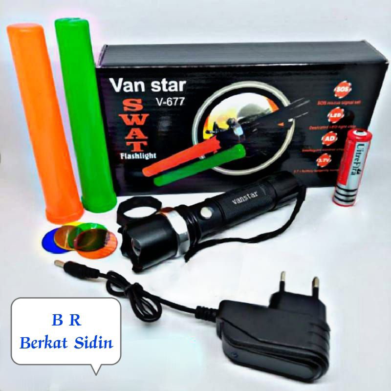 Senter police swat + Lampu Lalin + Charger senter