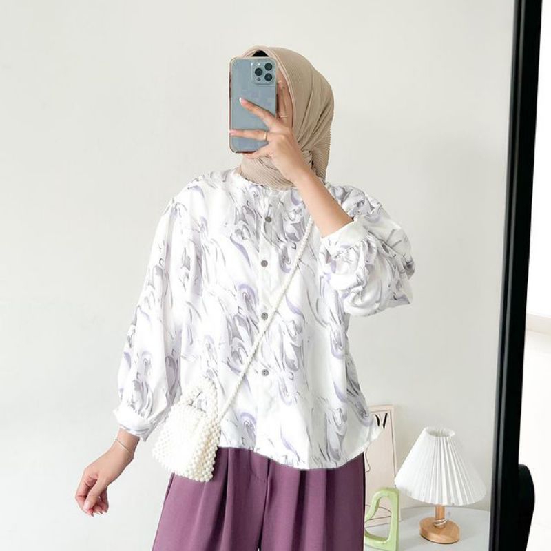 MARBLE PUFFY BLOUSE