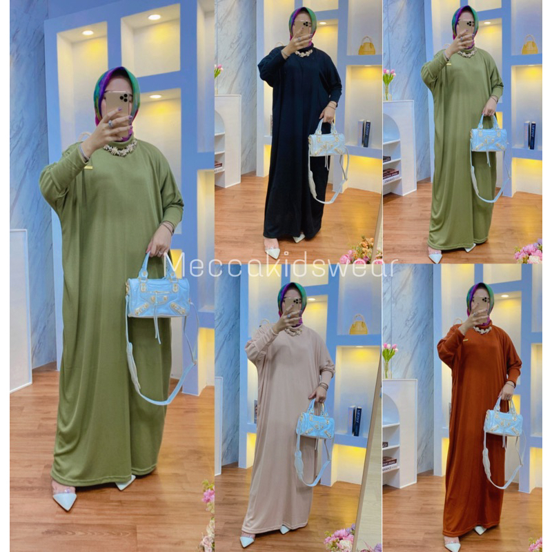 LONG DRESS KNIT BATWING ELEGANT COUPLE MOM&amp;KIDS (harga satuan)