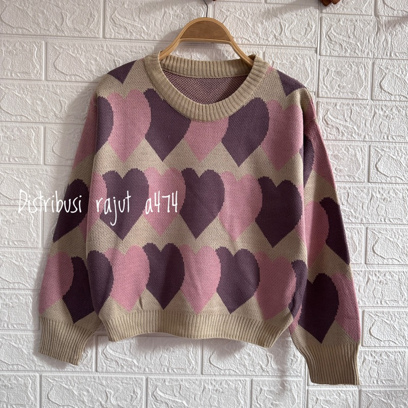 BESTY SWEATER RAJUT MOTIF KIANO ATASAN KOREA WANITA