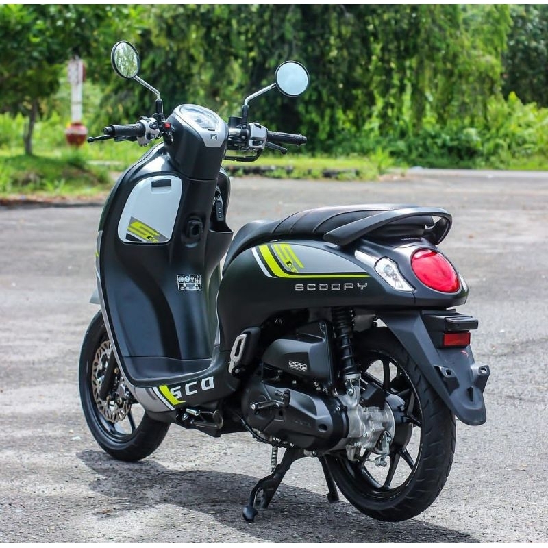 Striping Lis Stiker motor new Scoopy 2023 hitam lis hijau Sticker scoopy terbaru
