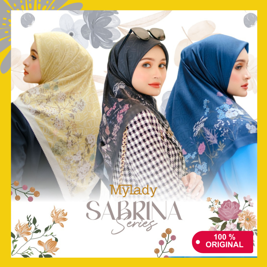 Kerudung Motif My Lady Mylady Hijab Sabrina Series Ori Jilbab Segi Empat Premium Voal Dixi Terbaru D