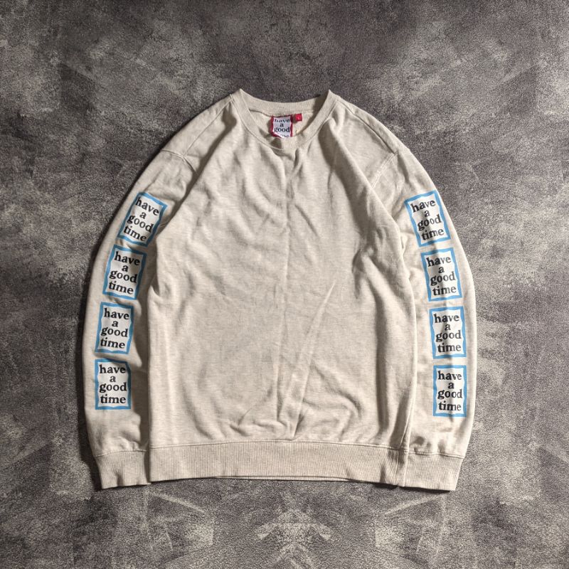 Crewneck Jacket Have A Good Time HAGT Spellout Second Original Thrift