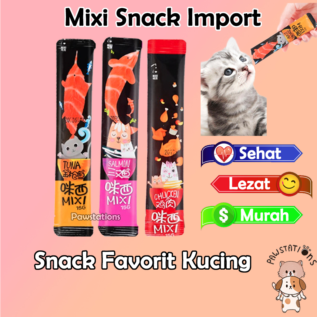 Mixi Snack Kucing Import 15gr Snack Kucing Mixi Cat Treats