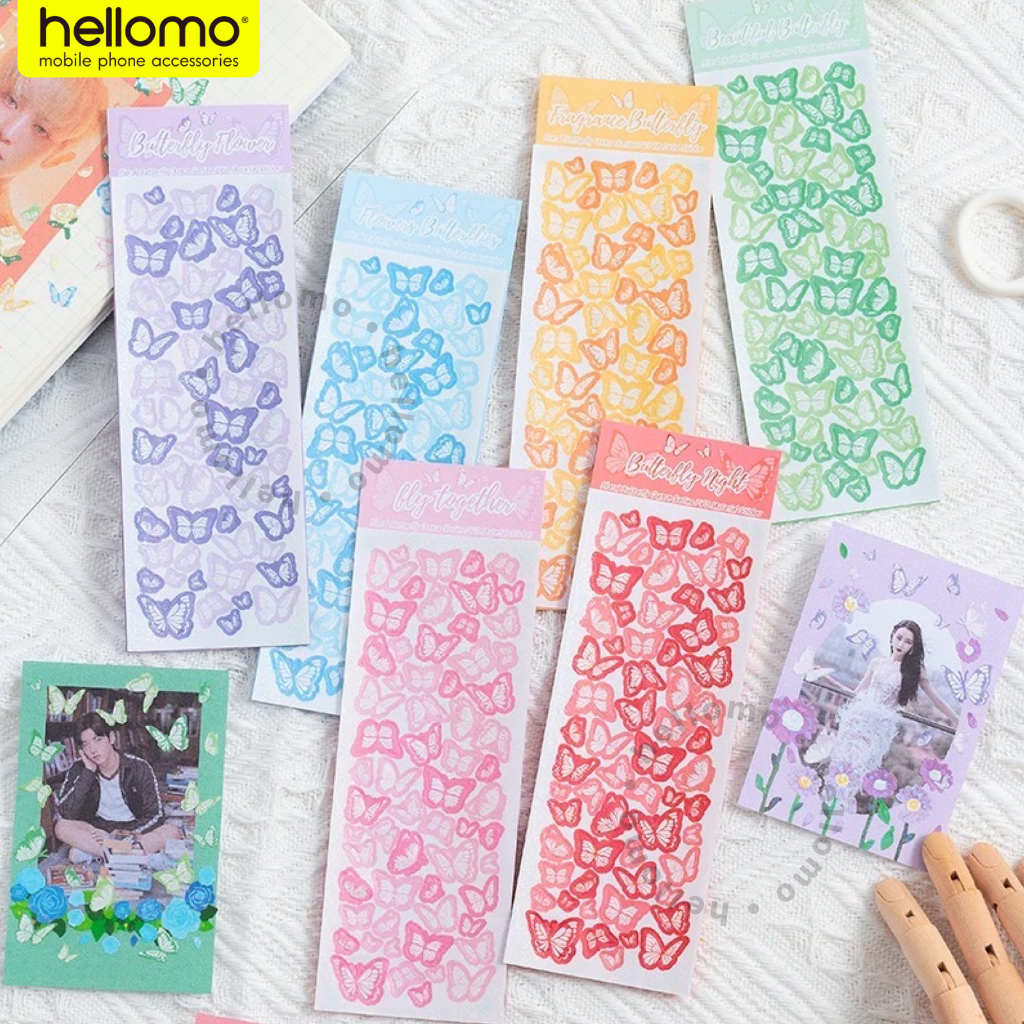 Stiker Kupu-Kupu Jurnal Scrapbook Butterfly Journal Sticker Hologram