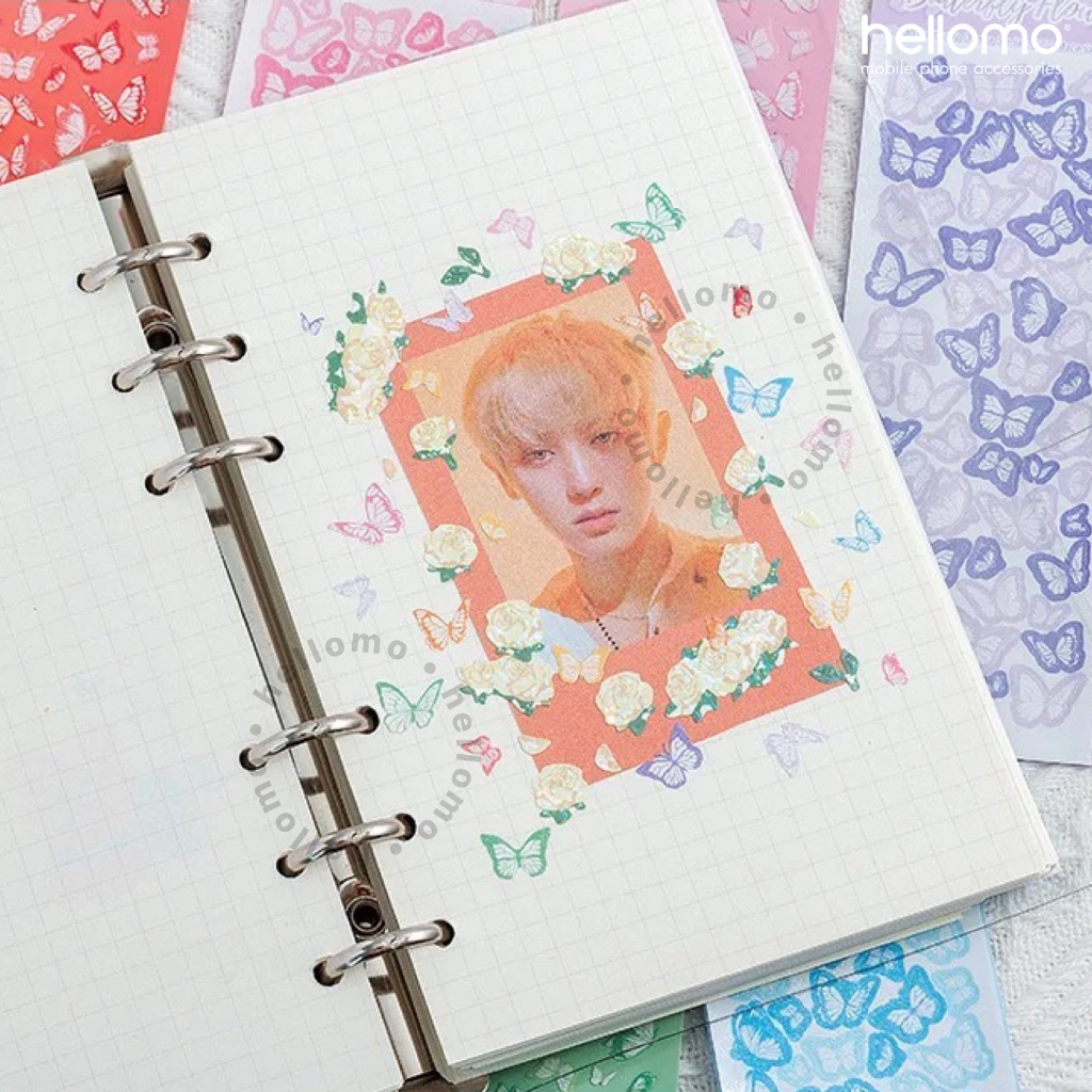 Stiker Kupu-Kupu Jurnal Scrapbook Butterfly Journal Sticker Hologram