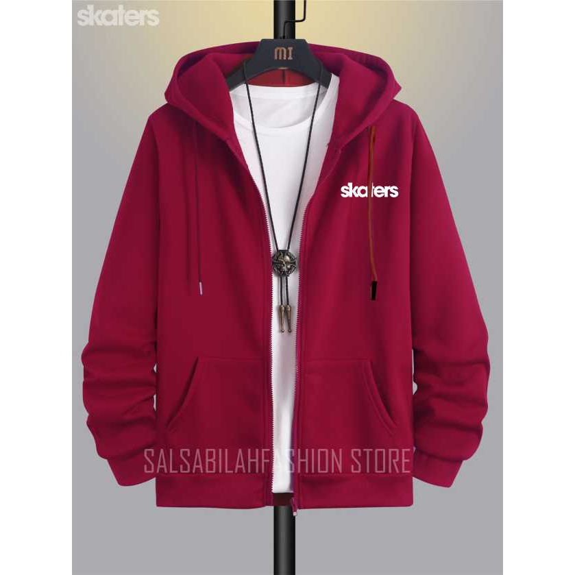 Sweater hoodie zipper Pria Wanita Jumper Premium Bahan Fleece Tebal