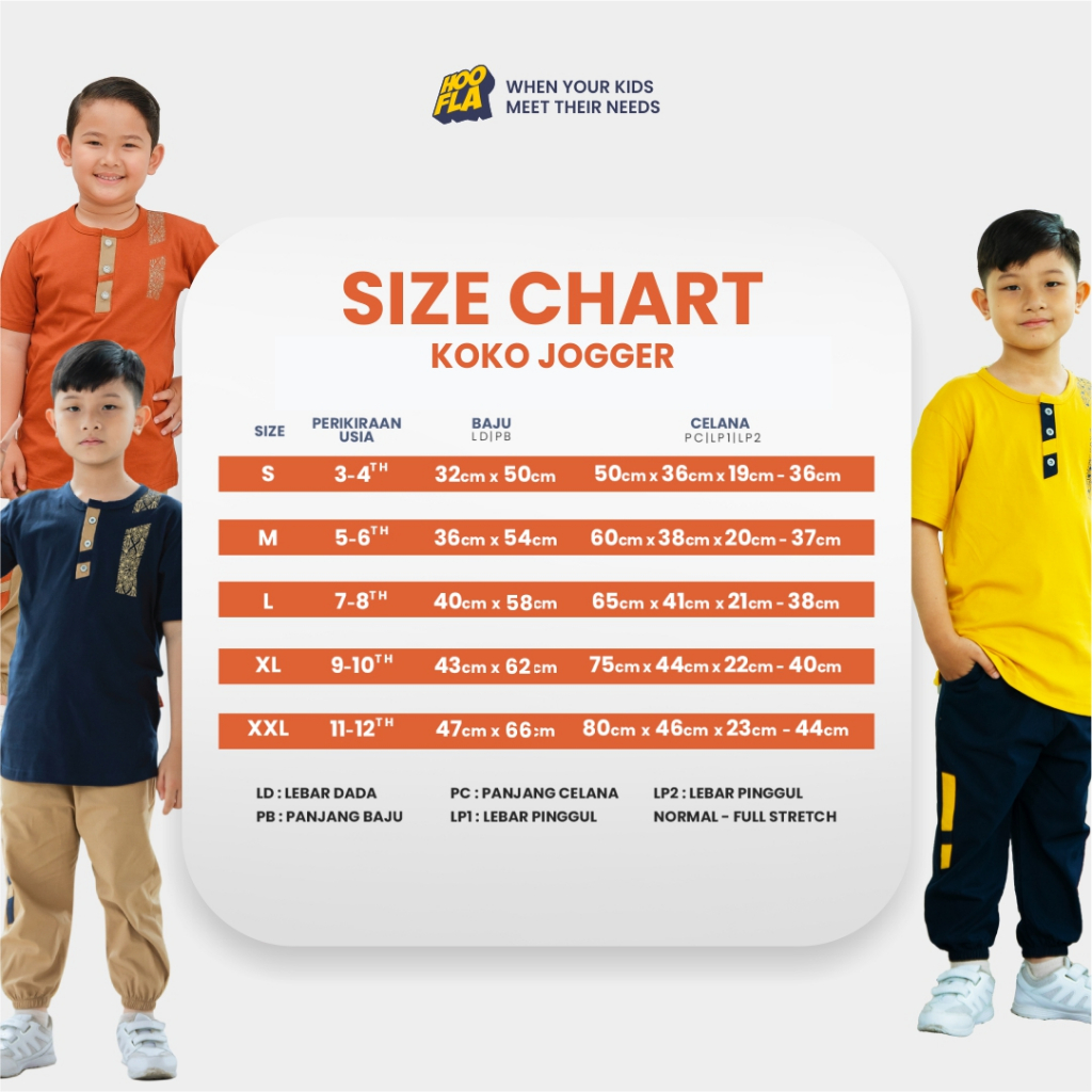 HOOFLA Setelan Koko Kaos Lengan Pendek &amp; Celana Jogger Anak Laki-laki Usia 3-12 Tahun