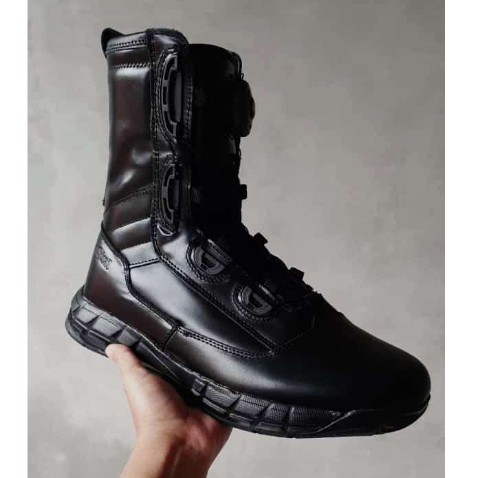 Sepatu pdl tactical full kulit tali putar