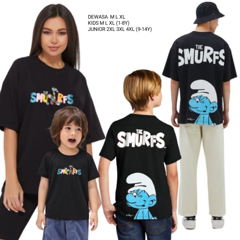 t shirt p&b the smurfs / kaos smurfs / kaos oversize wanita / atasan / kaos unisex