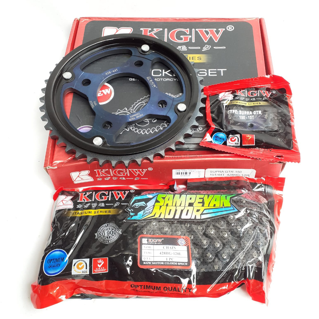 Girset Gir Ger Gear Set  Paket Lengkap Gir  Depan Belakang Rantai Kagawa Megapro Mono Ninja 250 FI S
