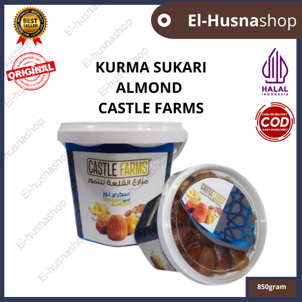 

Kurma Sukari Almond Castle Farms 850gr Sukkari Mixed Almond Original