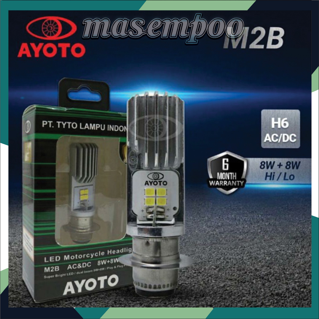 Lampu Depan Motor LED  AYOTO M2B AC DC HI LO H6 Masempoo