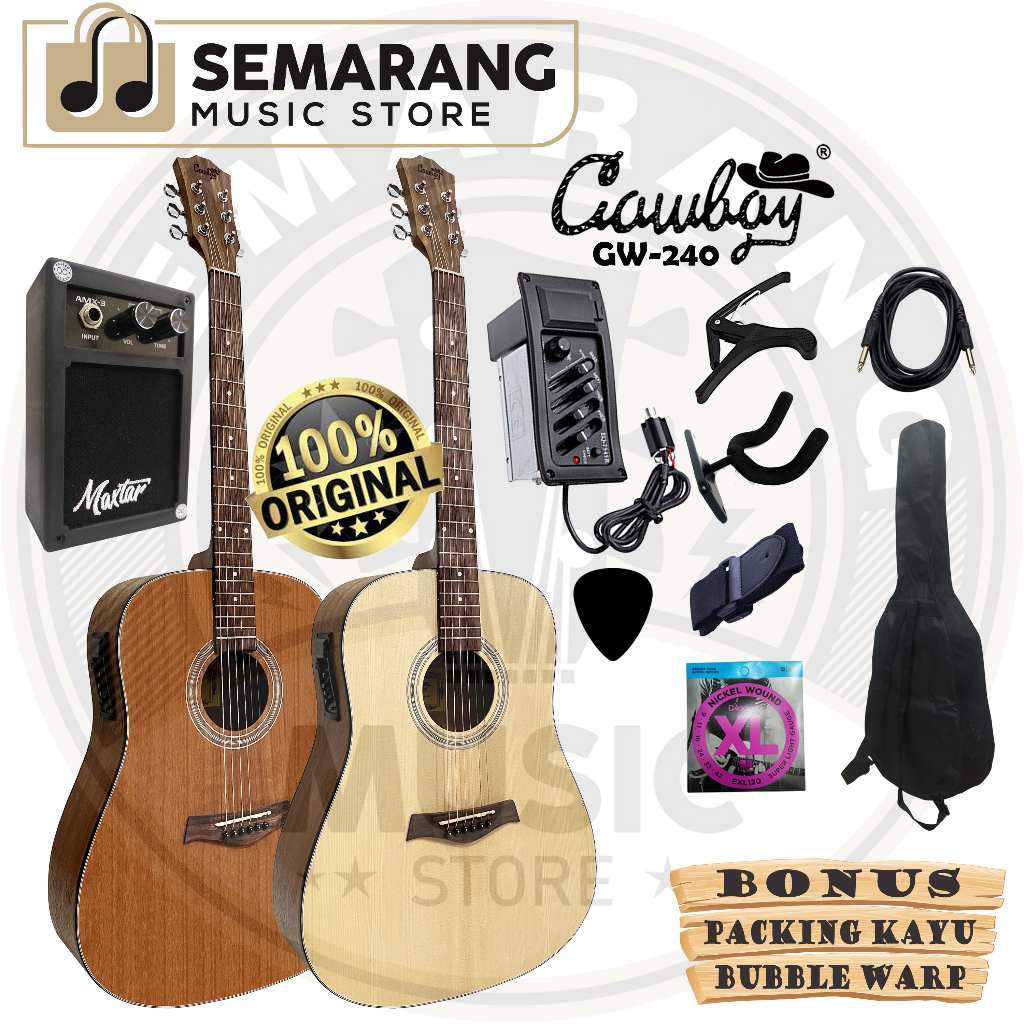 ORIGINAL!!! Gitar Akustik Elektrik Import Merk Cowboy Equalizer 7545r GW-240 NA GW 240NS