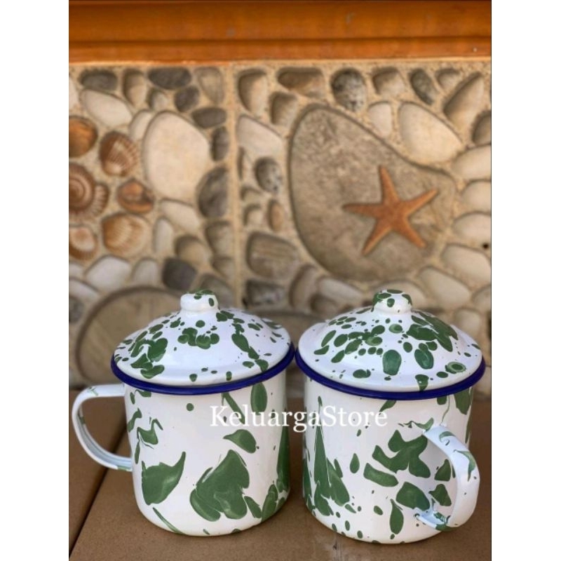 2 PCS MUG VINTAGE 12 CM / MUG JADUL ENAMEL