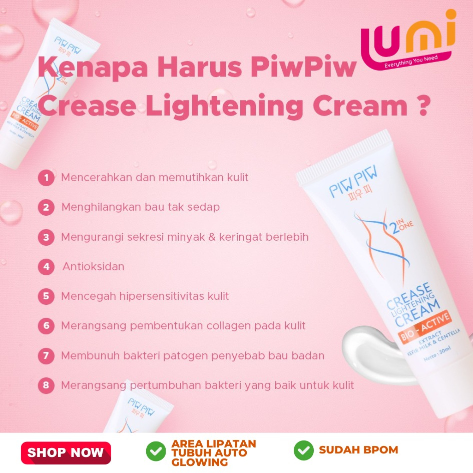 Pemutih Ketiak dan Pencerah Selangkangan Piwpiw Lightening Cream