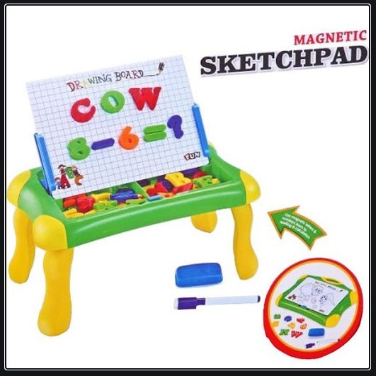 Mainan Meja Belajar Papan Tulis Magnetic Sketchpad set (huruf dan angka) Maina edukasi edukatid anak laki laki perempuan - early  learning education