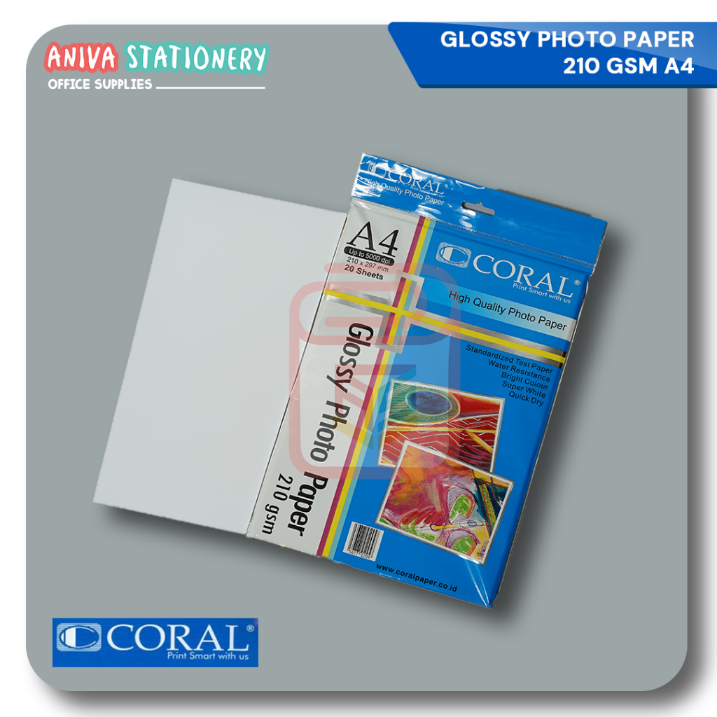 

CORAL GLOSSY PHOTO PAPER 210 GSM A4 KERTAS FOTO