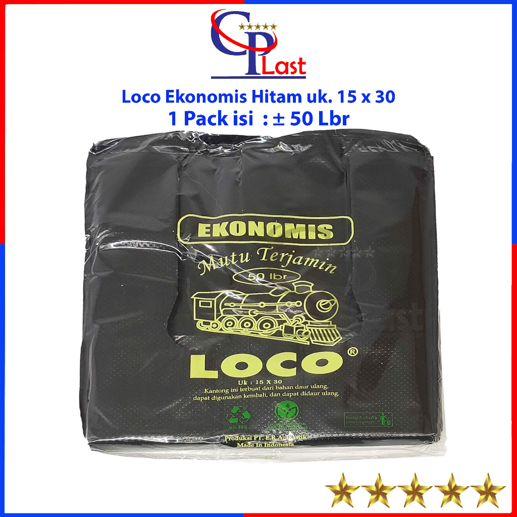 Kantong Plastik Loco Hitam Ekonomis 15 x 30 / Kantong kresek 15x30 cm / Kantong Tipis