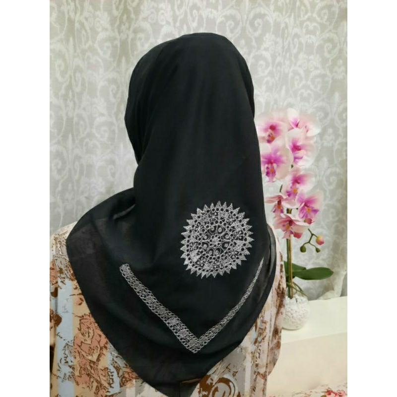 JILBAB SEGI 4 MOTIF IJA PINGGANG