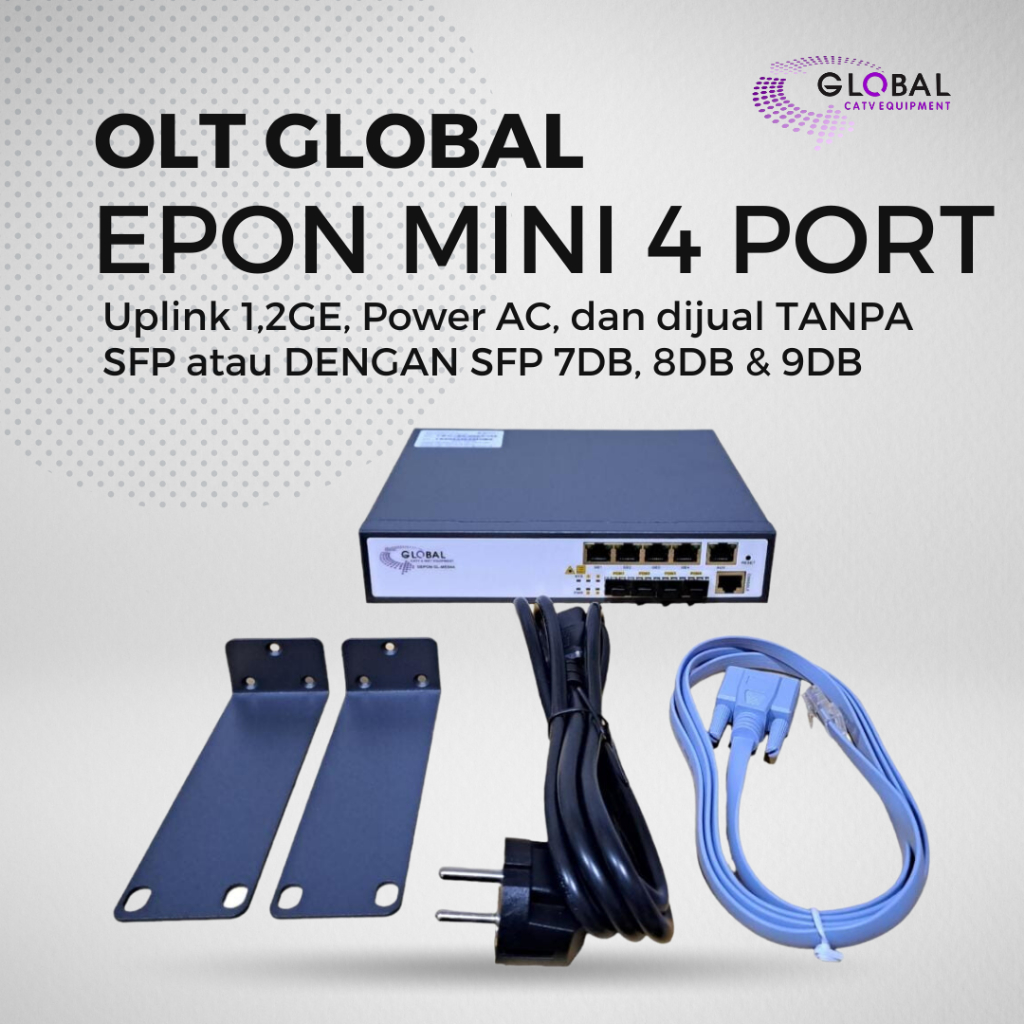 OLT MINI EPON GLOBAL 4 PORT UPLINK 1,2 GE POWER AC