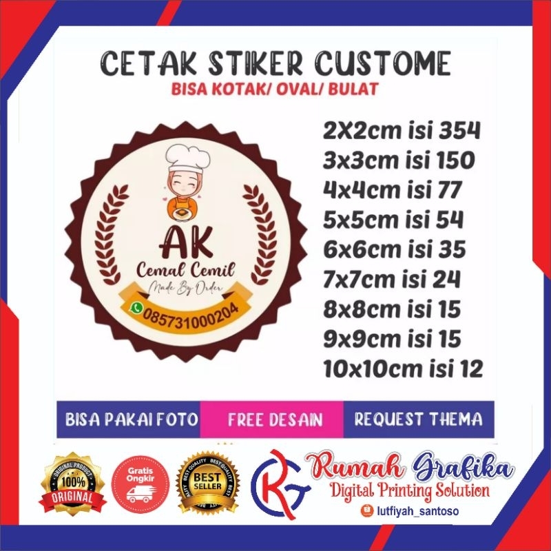 

STIKER LABEL KEMASAN MAKANAN MINUMAN STIKER LABEL BULAT STIKER LABEL PRODUK