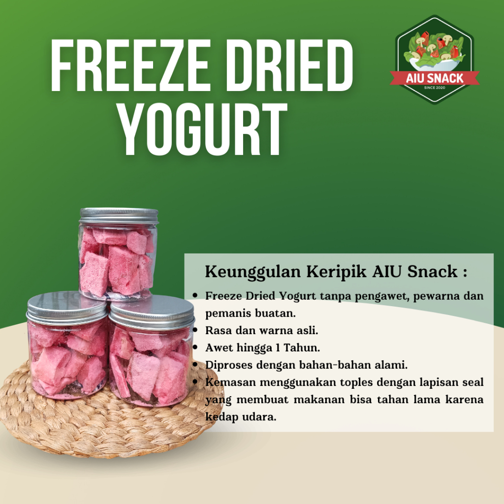 

Keripik Yougurt Freeze Dried Probiotic Yoghurt Cube Fruits Cemilan Yogurt Buah Kering Snack Yogurt dengan Buah Kering