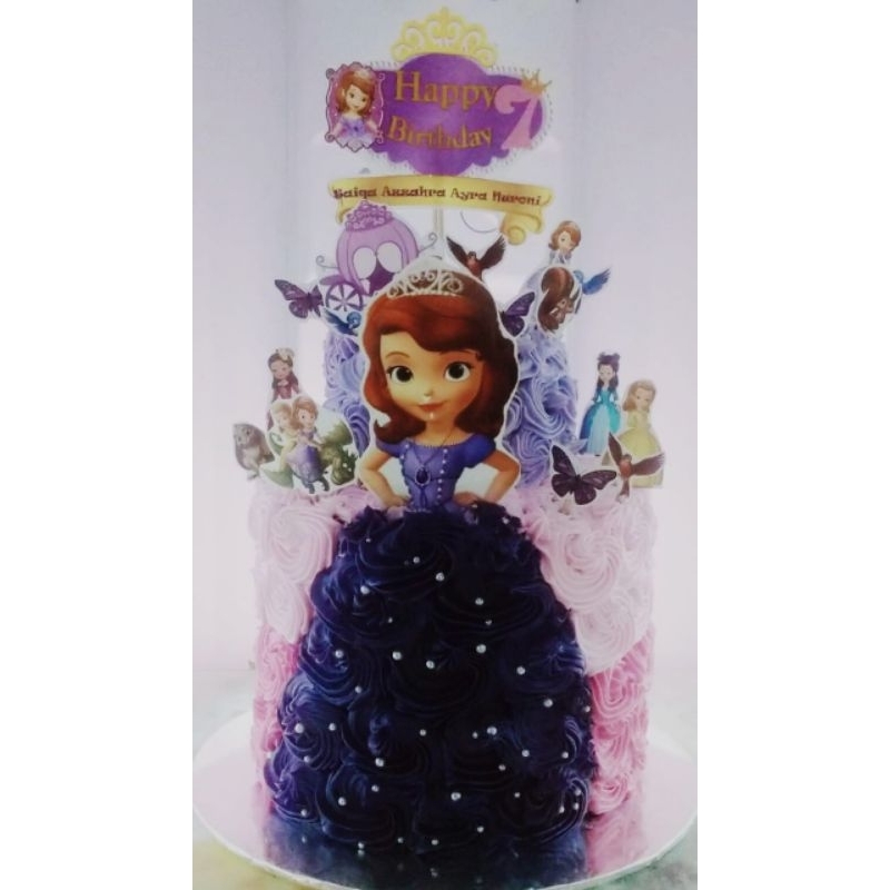 

Kue Ulang Tahun / Kue Ultah Sophia The First and Friend Cake 2 Tiers / Kue Ultah Tingkat