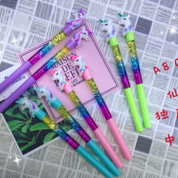 

Dijual pen gliter unicorn air isi 12 pcs tinta hitm Diskon
