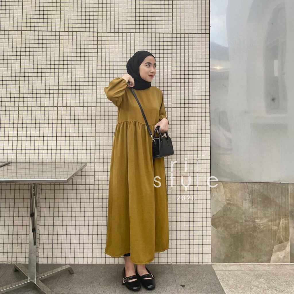 Balena Midi Dress Bahan Crinkle Air Flow