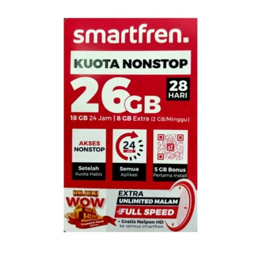 VOUCHER SMARTFREN 26GB NONSTOP