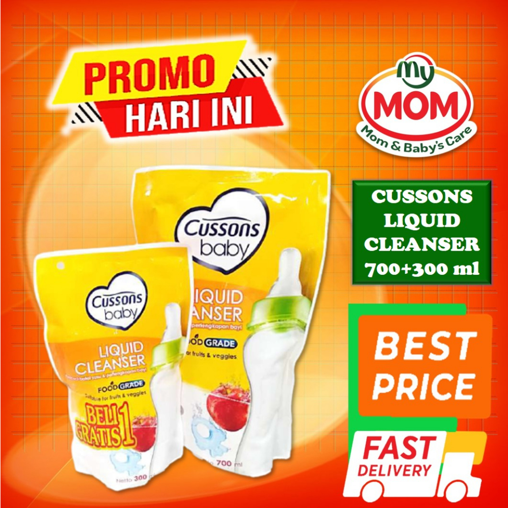 [BPOM] Cussons Baby Liquid Cleanser 700ml + 300ml &amp; 450ml + 300ml BUY 1 GET 1 / 450 ml + 300 ml / 700 ml + 300 ml / Cussons Sabun Cuci Botol / MY MOM