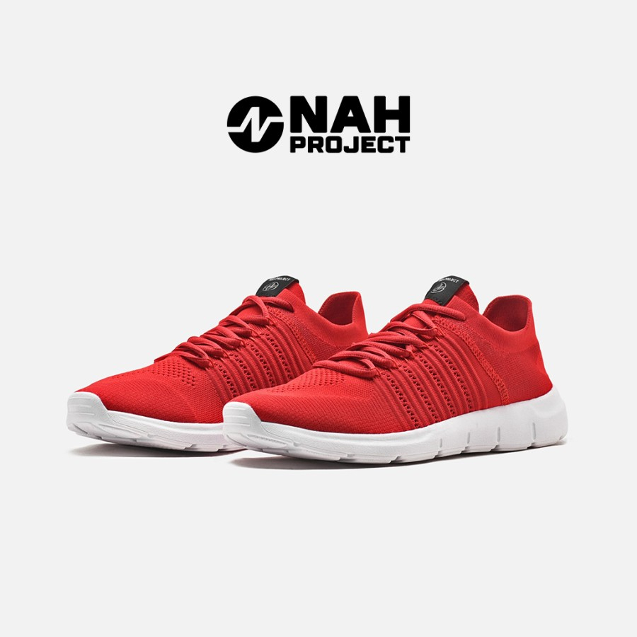 NAH Project - Sepatu Sneakers Unisex Flexknit V3.0 High Risk Red