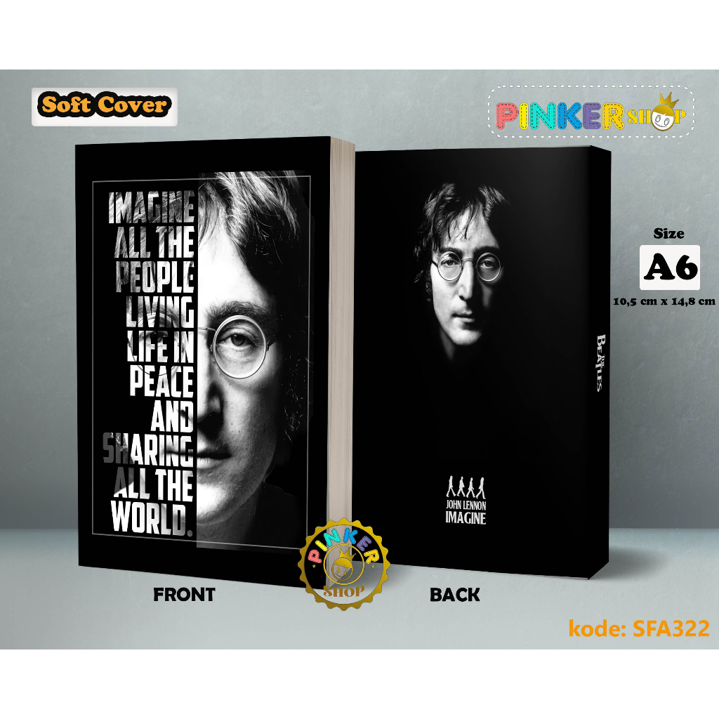 

(SFA322) Pocket Note The Beatles John Lennon Softcover A6/A5 Buku Tulis catatan Notes Agenda Planner Jurnal