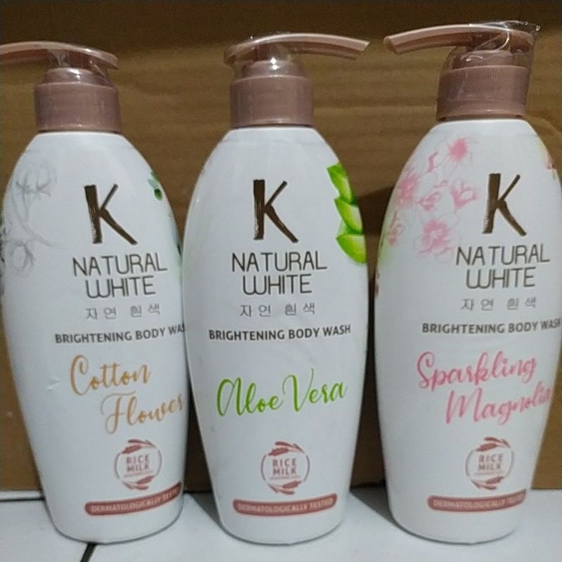 k natural white brightening body wash 500ml | k natural bodywash pump 500ml