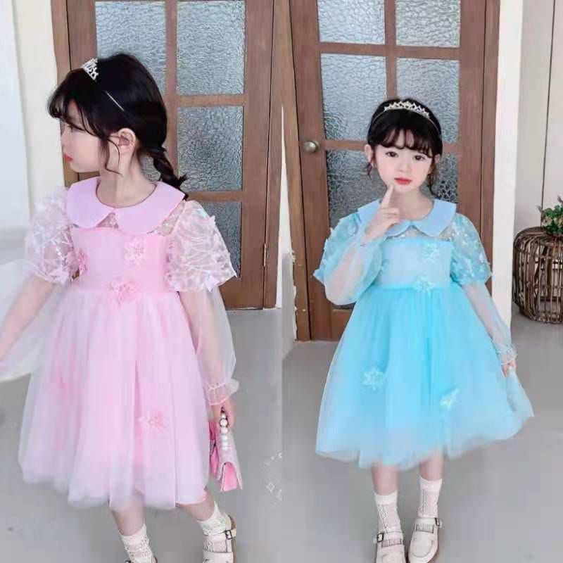 NEW ARRIVAL LONG DRESS PESTA / GAUN SQUIN LENGAN BALON IMPORT SUPER PREMIUM ANAK PEREMPUAN USIA 4 5 