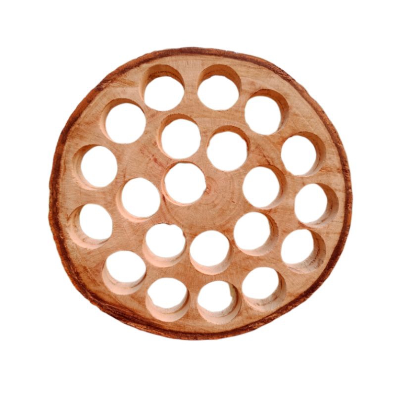 wood slice/potongan kayu bulat lubang