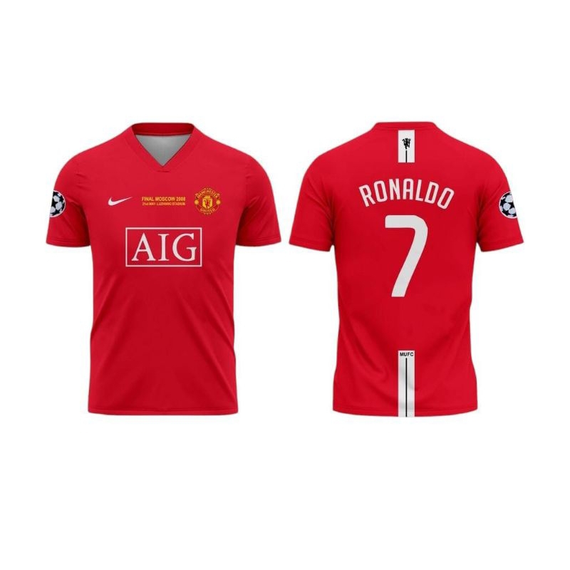 Jersey Manchester United Final UCL 2008 nameset Ronaldo fullprint