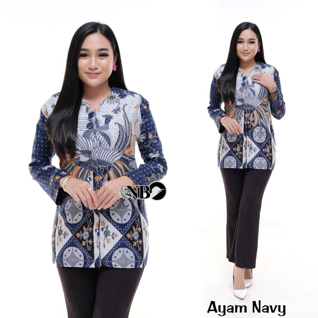 Baju Batik Wanita Modern Atasan Blouse Batik Kerja Kantor Wanita Seragam Batik M L XL XXL