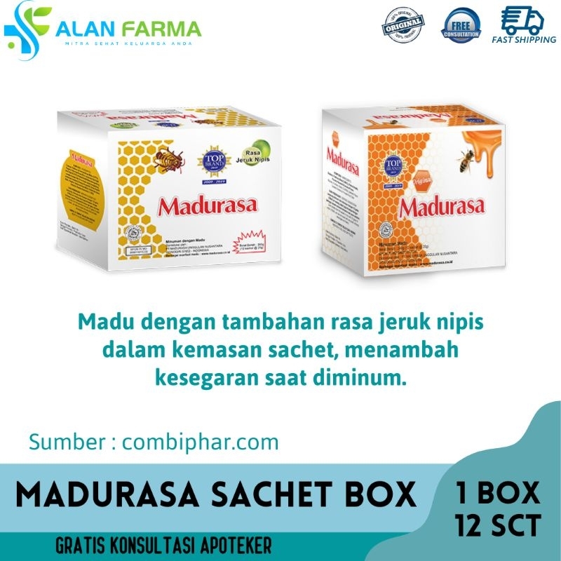 

Madurasa Sachet Box isi 12 Saset | Madu Rasa Original Sachet