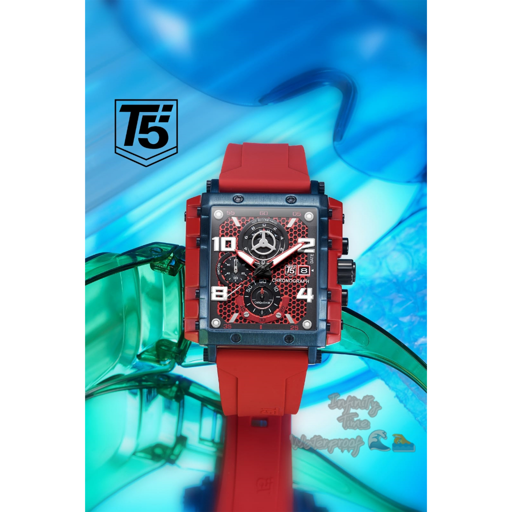 Jam Tangan Cowok T5 H3886G H3886 3886 Analog Chrono dan Tanggal Aktif Strap Rubber Kualitas Original